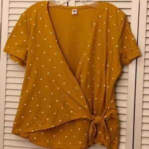 Old Navy casual wrap mustard shirt